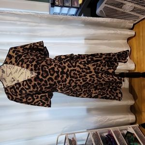 Leopard Print Wrap Dress Shein XL